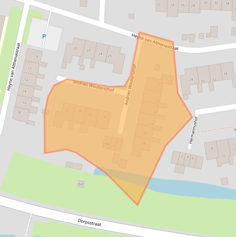 Kaart van postcodegebied 3274CA.