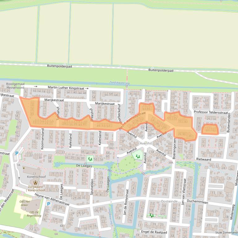 Kaart van postcodegebied 3274CG.