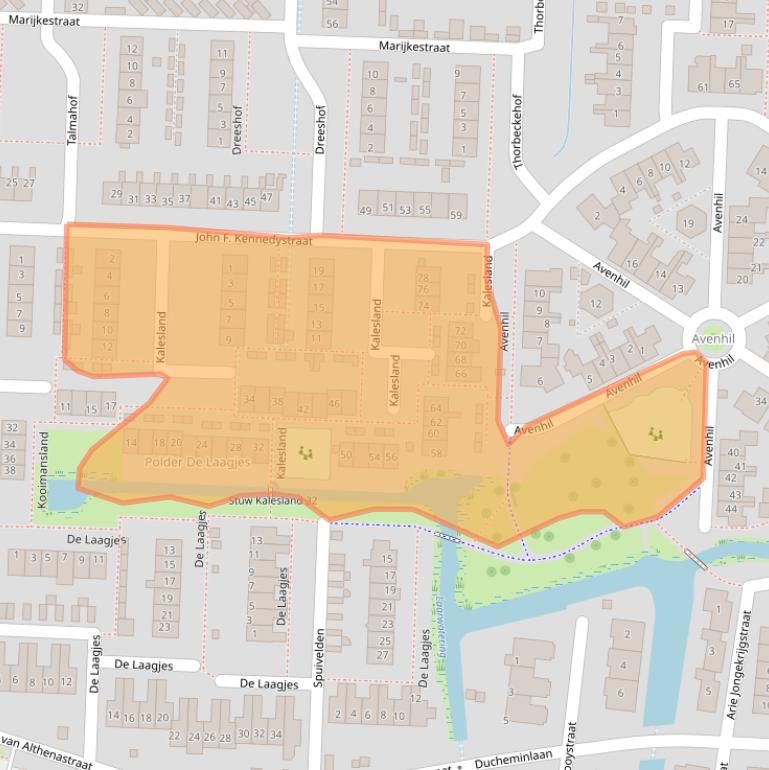 Kaart van postcodegebied 3274CH.