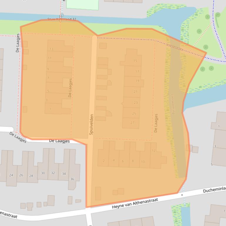 Kaart van postcodegebied 3274CM.