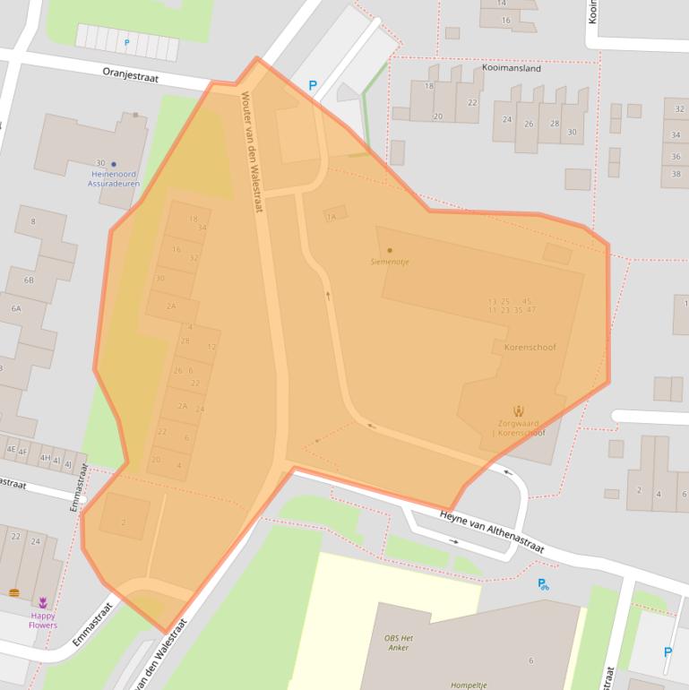 Kaart van postcodegebied 3274CR.