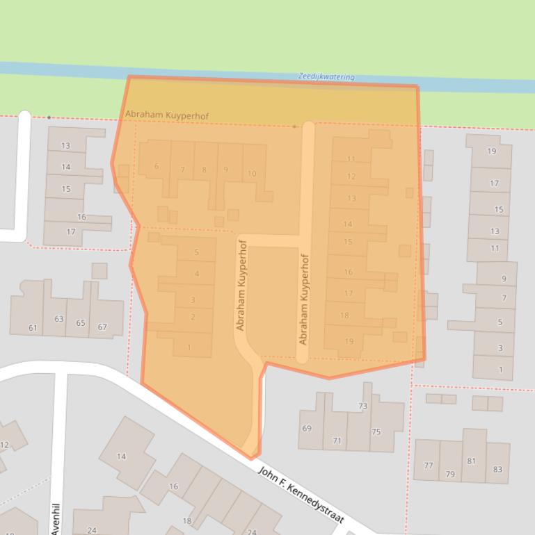 Kaart van postcodegebied 3274CW.