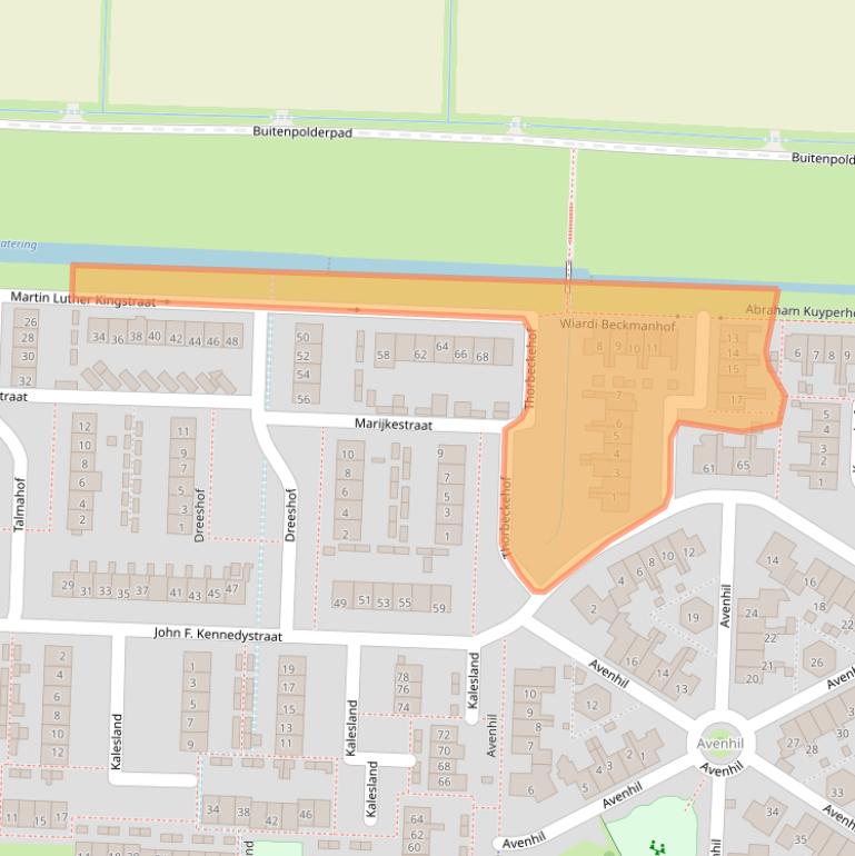 Kaart van postcodegebied 3274CX.