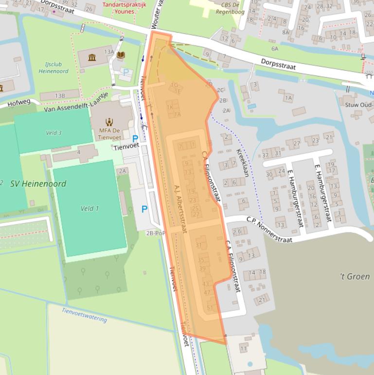 Kaart van postcodegebied 3274DA.