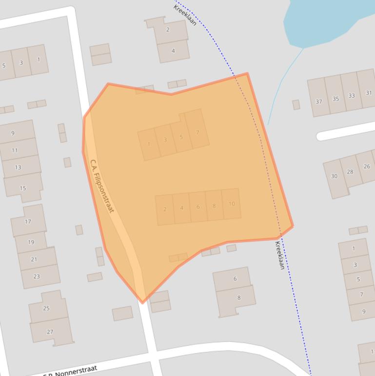 Kaart van postcodegebied 3274DB.