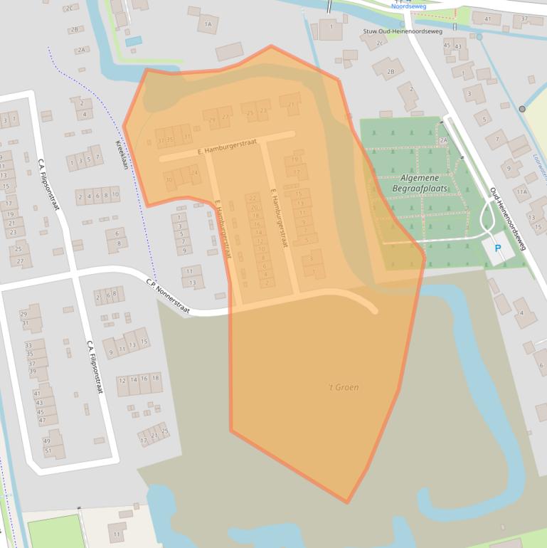 Kaart van postcodegebied 3274DD.