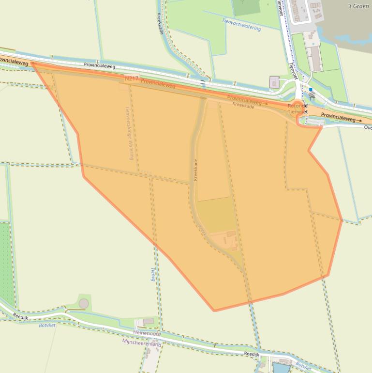 Kaart van postcodegebied 3274KA.