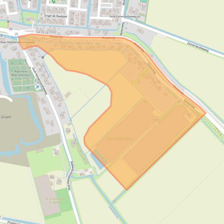 Kaart van postcodegebied 3274KB.