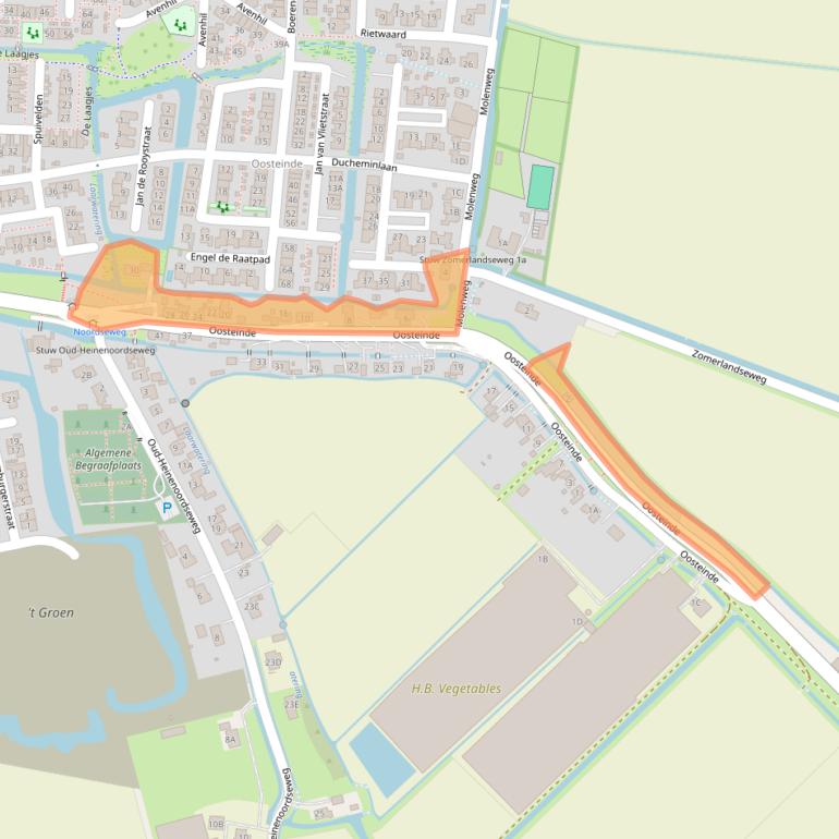 Kaart van postcodegebied 3274KC.