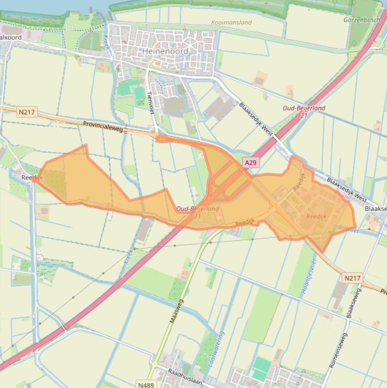 Kaart van postcodegebied 3274KE.