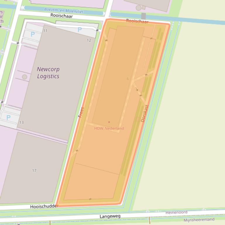 Kaart van postcodegebied 3274KM.