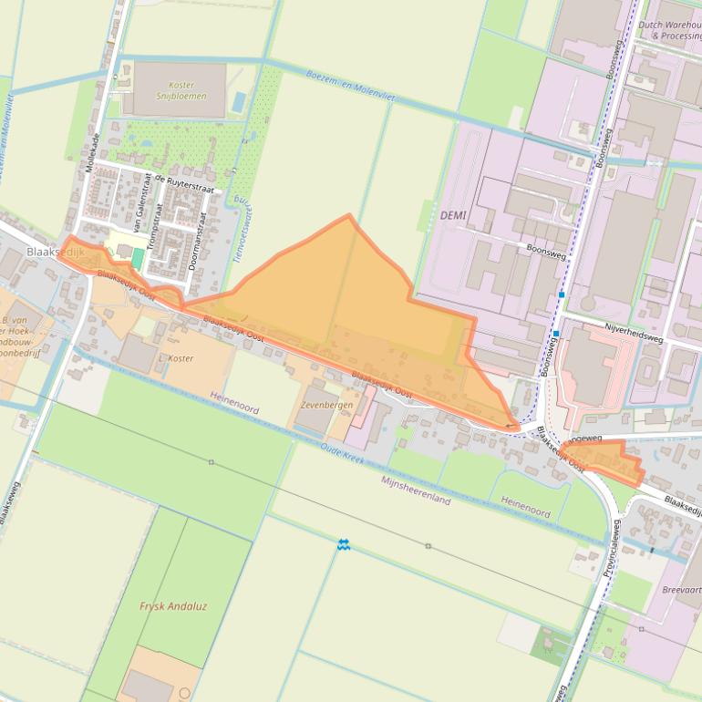 Kaart van postcodegebied 3274LC.