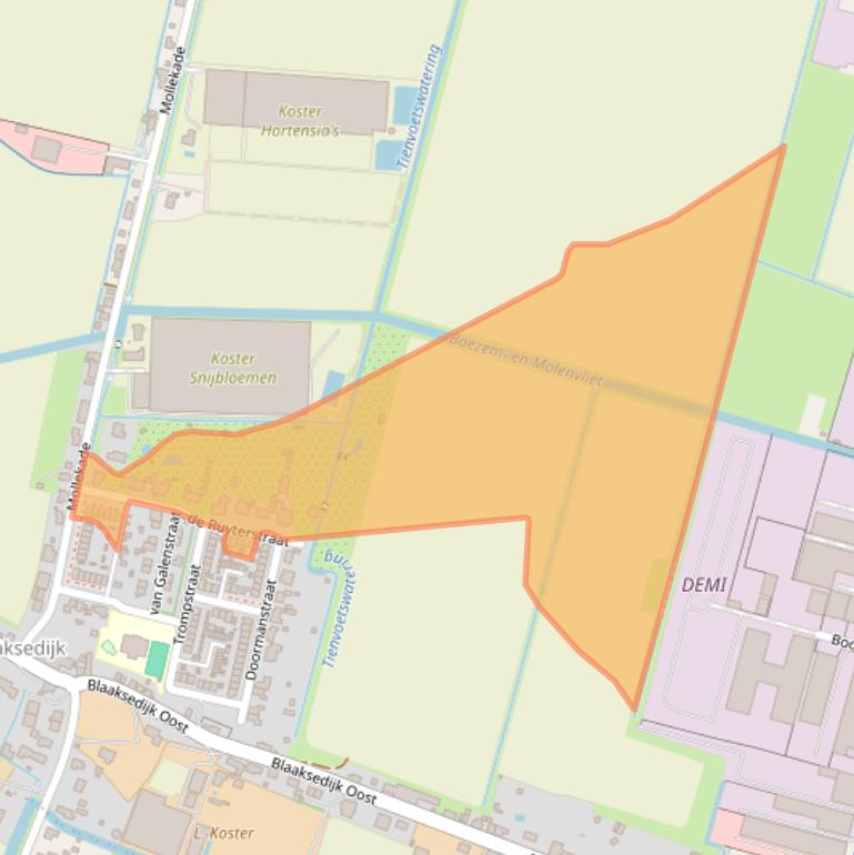 Kaart van postcodegebied 3274LJ.