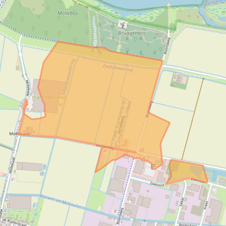 Kaart van postcodegebied 3274LL.