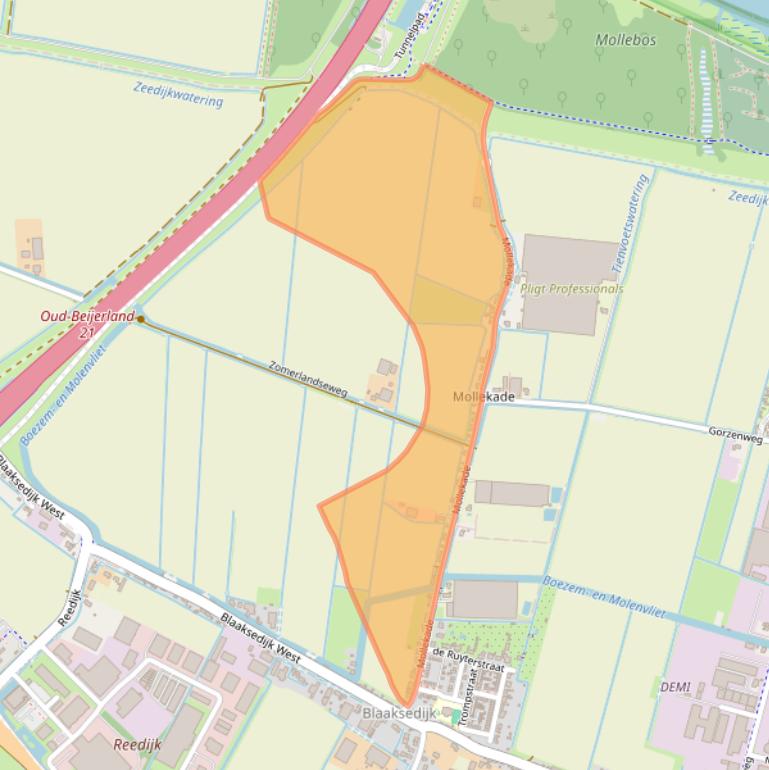 Kaart van postcodegebied 3274LN.