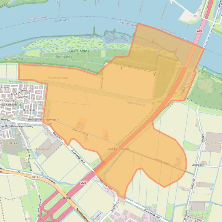 Kaart van postcodegebied 3274LX.