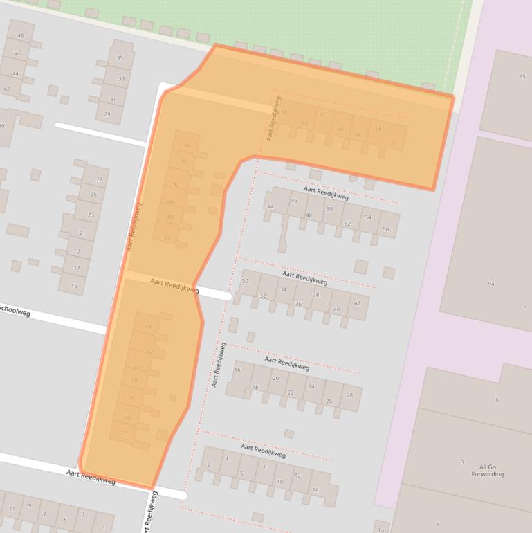 Kaart van postcodegebied 3281AC.