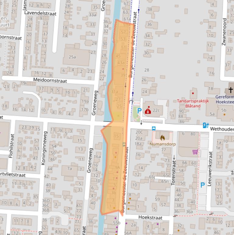 Kaart van postcodegebied 3281AD.