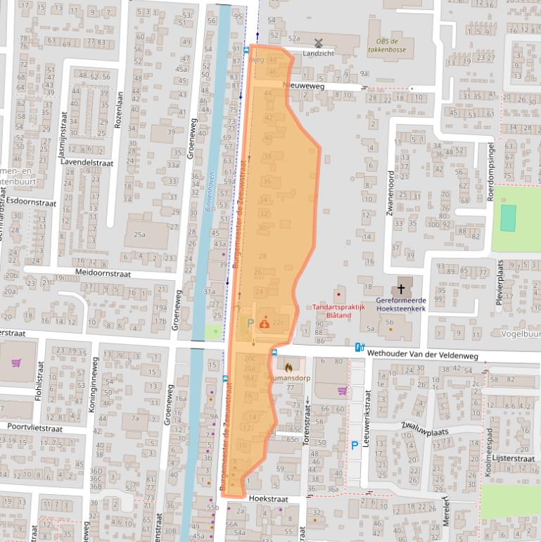 Kaart van postcodegebied 3281AJ.