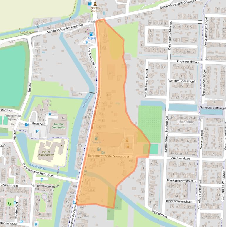 Kaart van postcodegebied 3281AL.