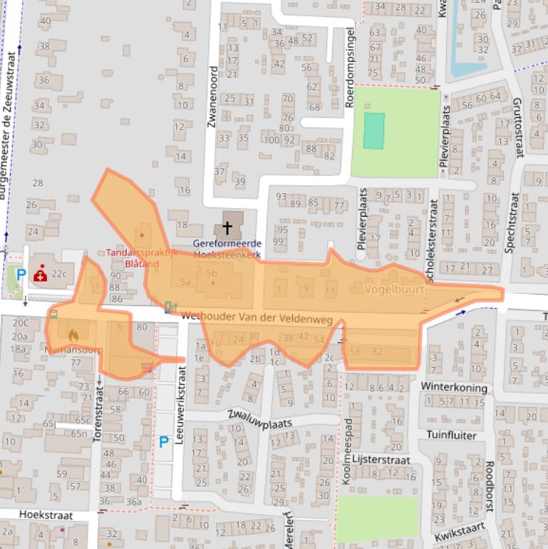 Kaart van postcodegebied 3281AN.