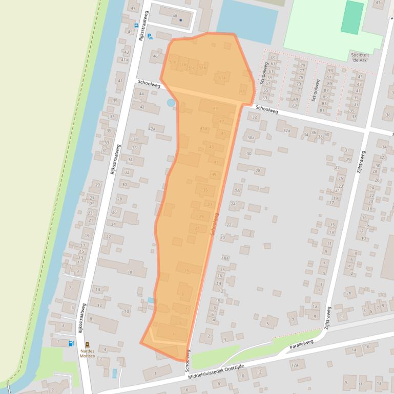 Kaart van postcodegebied 3281AP.