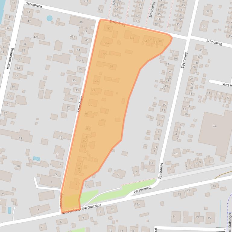 Kaart van postcodegebied 3281AS.