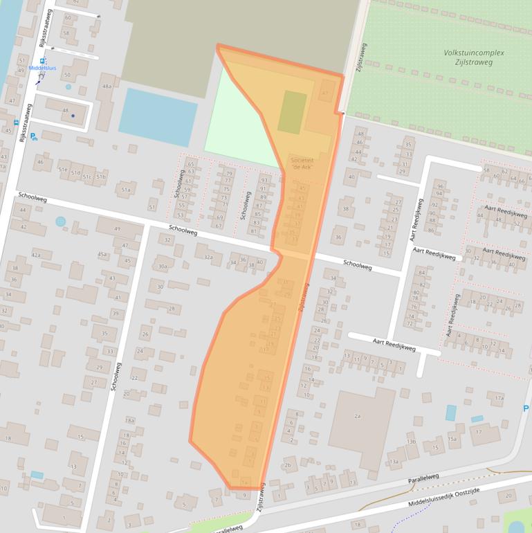 Kaart van postcodegebied 3281AW.