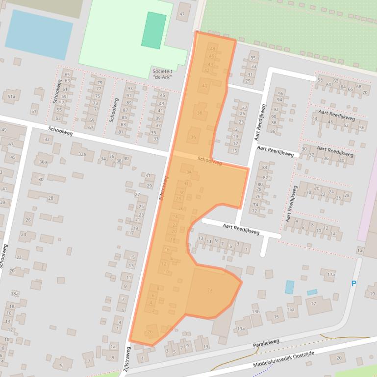 Kaart van postcodegebied 3281AX.