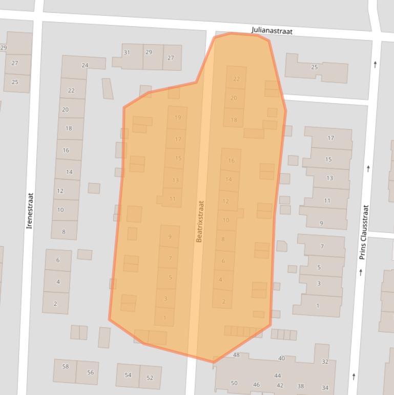 Kaart van postcodegebied 3281BA.