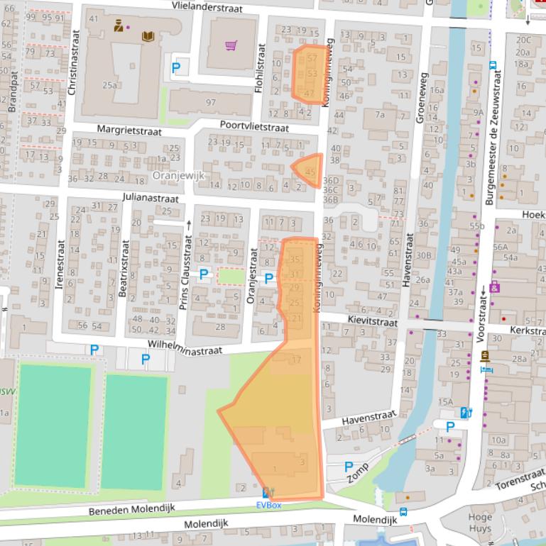 Kaart van postcodegebied 3281BL.