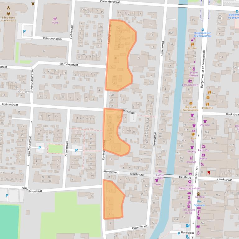 Kaart van postcodegebied 3281BM.