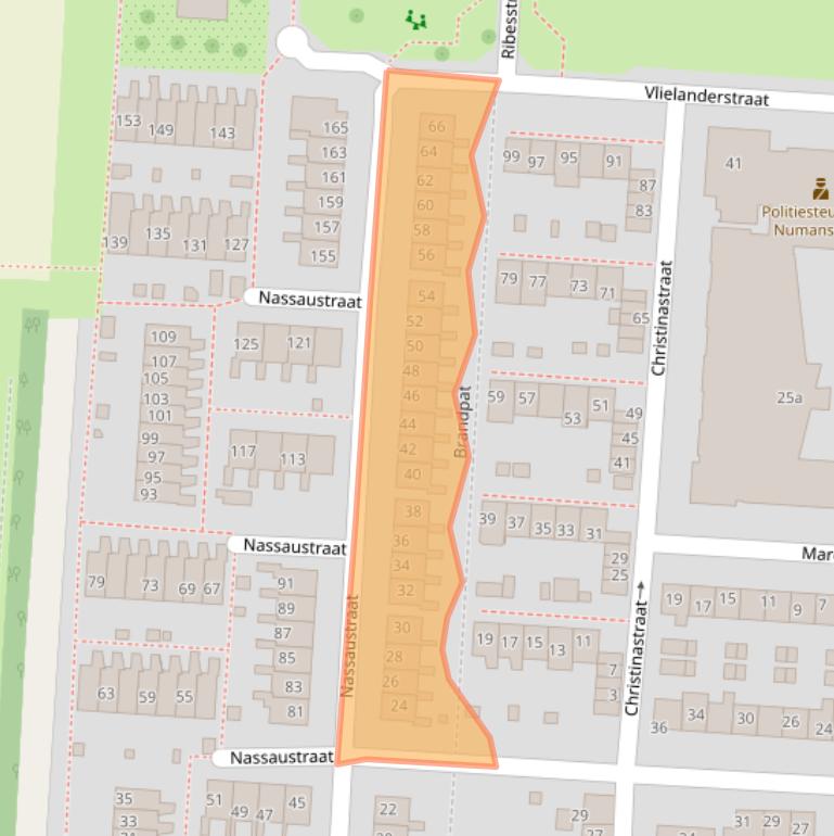 Kaart van postcodegebied 3281BW.