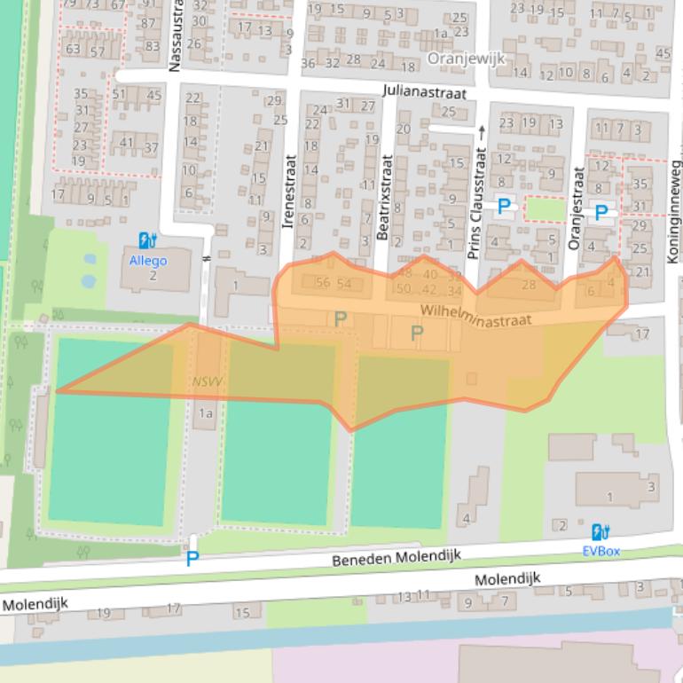 Kaart van postcodegebied 3281BZ.