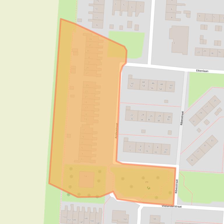 Kaart van postcodegebied 3281CA.