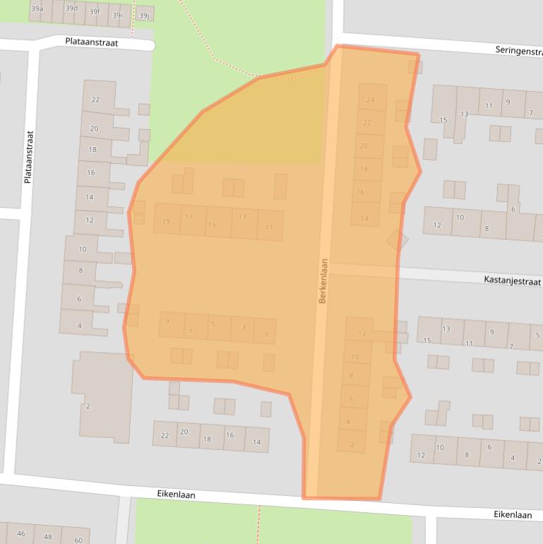 Kaart van postcodegebied 3281CC.