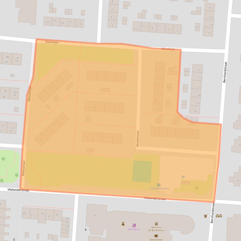 Kaart van postcodegebied 3281CD.