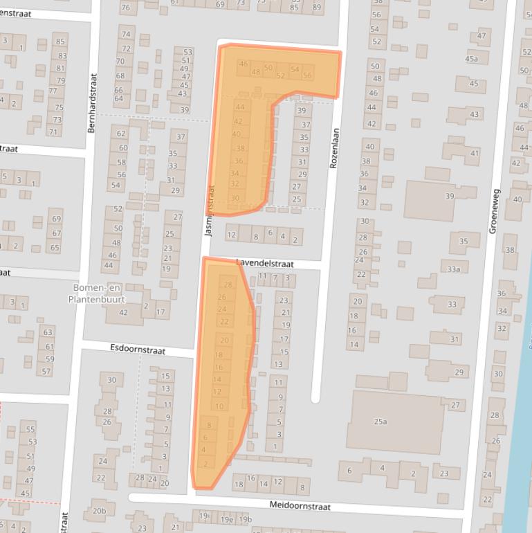 Kaart van postcodegebied 3281CK.