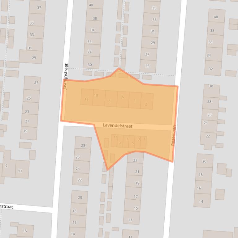 Kaart van postcodegebied 3281CM.