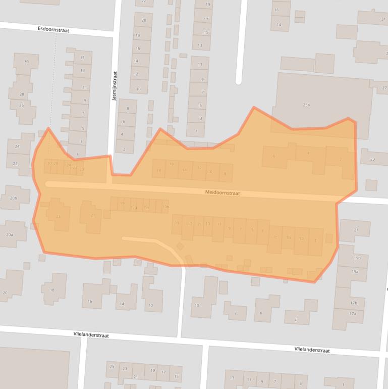 Kaart van postcodegebied 3281CN.