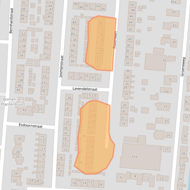 Kaart van postcodegebied 3281CR.