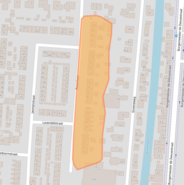 Kaart van postcodegebied 3281CS.