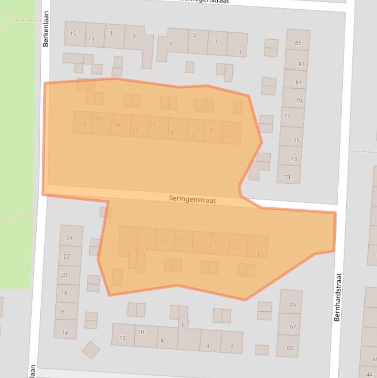 Kaart van postcodegebied 3281CT.