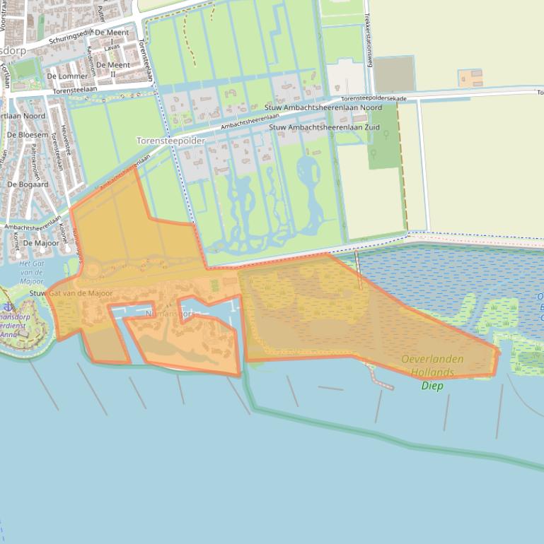 Kaart van postcodegebied 3281HA.