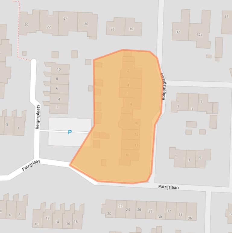 Kaart van postcodegebied 3281JB.