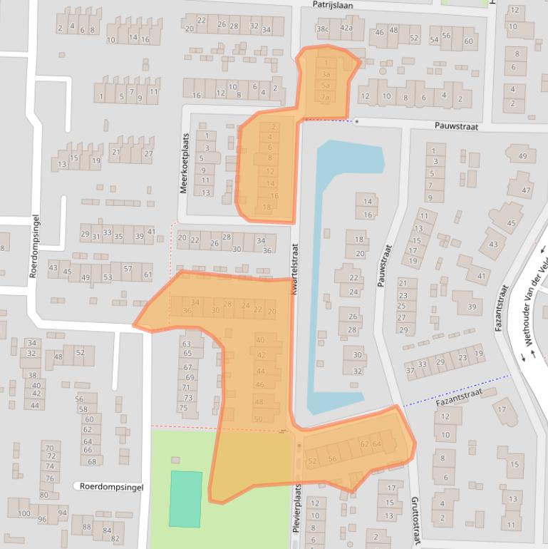 Kaart van postcodegebied 3281JP.