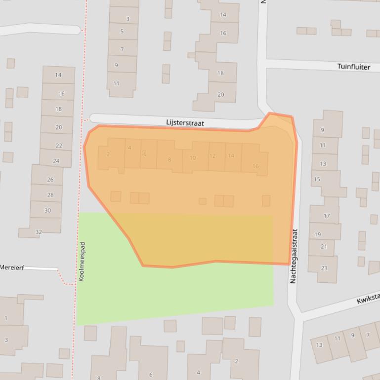 Kaart van postcodegebied 3281JR.