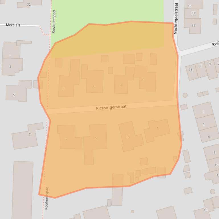 Kaart van postcodegebied 3281JT.