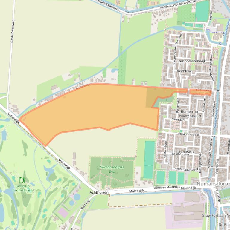 Kaart van postcodegebied 3281KC.