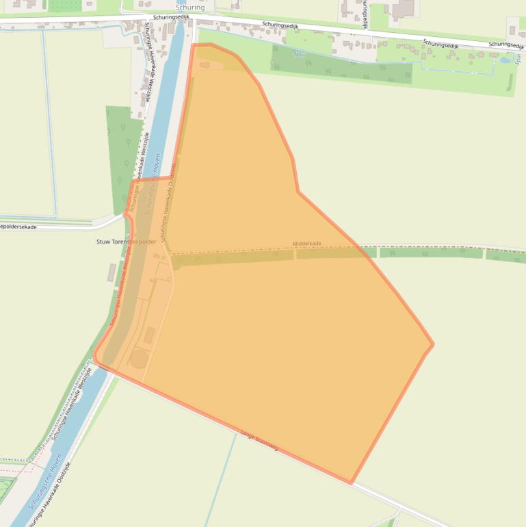 Kaart van postcodegebied 3281KK.